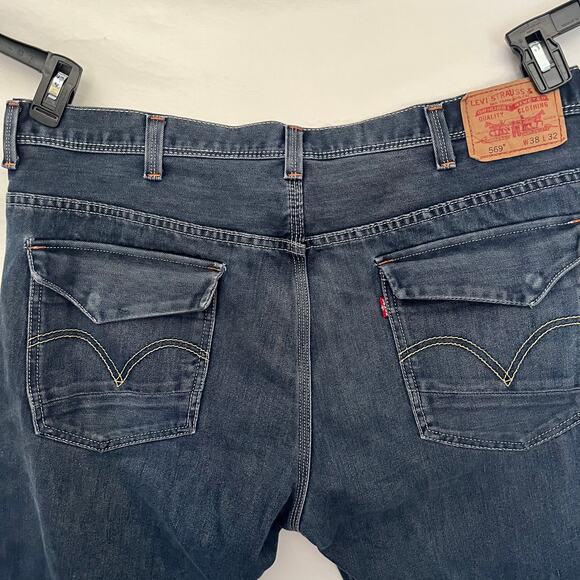 Levi's 569 Y2K Loose Straight Mens Jeans 38x32 Skater Baggy Grunge Snap Pockets - Picture 7 of 13